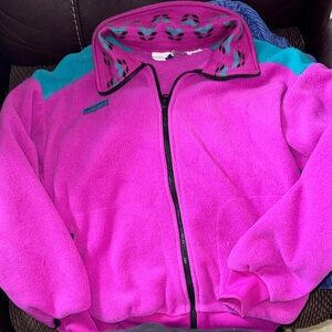 Vintage Columbia Rate Aztec Print Fleece Zip Up Jacket